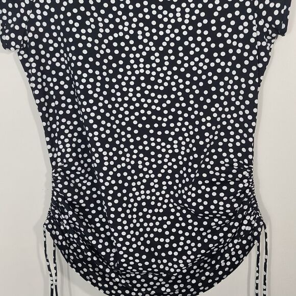 Lands'end Black and White Polka dot  Blouse - Picture 5 of 10